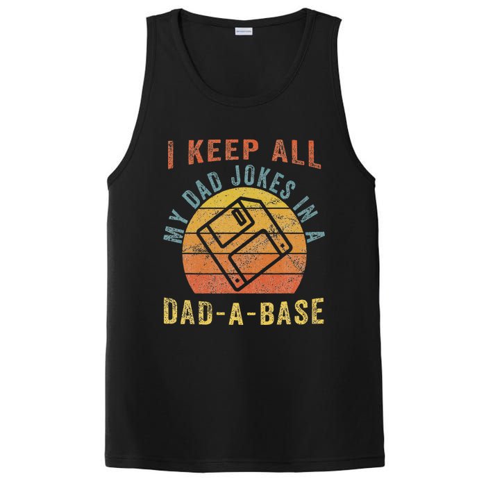 I Keep All My Dad Jokes In A Dadabase Vintage Father Dad PosiCharge Competitor Tank