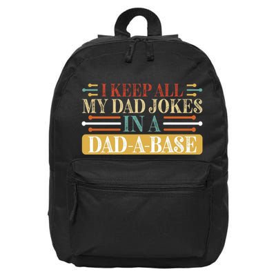 I Keep All My Dad Jokes In A Dad A Base 16 in Basic Backpack