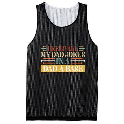 I Keep All My Dad Jokes In A Dad A Base Mesh Reversible Basketball Jersey Tank