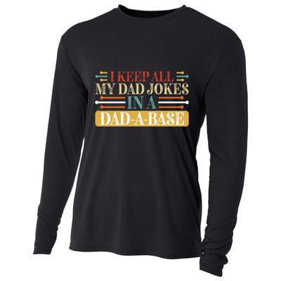 I Keep All My Dad Jokes In A Dad A Base Cooling Performance Long Sleeve Crew