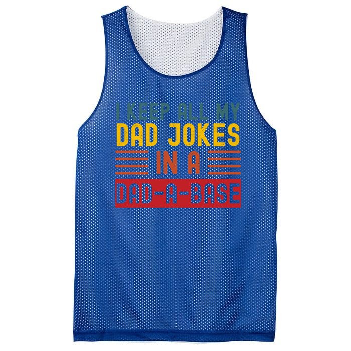 I Keep All My Dad Jokes In A Dadgiftagiftbase Vintage Fathers Day Great Gift Mesh Reversible Basketball Jersey Tank