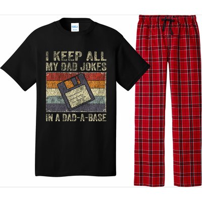 I Keep All My Dad Jokes In A DadABase Vintage Father Dad Pajama Set