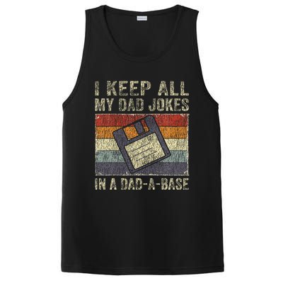 I Keep All My Dad Jokes In A DadABase Vintage Father Dad PosiCharge Competitor Tank