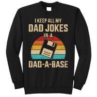 I Keep All My Dad Jokes In A DadABase Vintage Fathers Day Sweatshirt