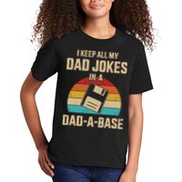 I Keep All My Dad Jokes In A DadABase Vintage Fathers Day Kids T-Shirt