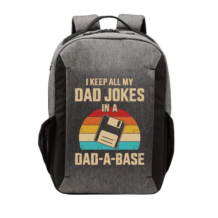 I Keep All My Dad Jokes In A DadABase Vintage Fathers Day Vector Backpack