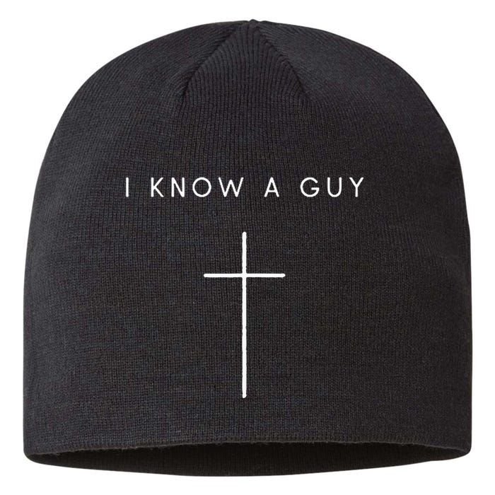 I Know A Guy Cross Minimalist Christian Religious Jesus Sustainable Beanie