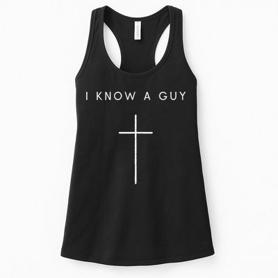 I Know A Guy Cross Minimalist Christian Religious Jesus Womens Tank Top