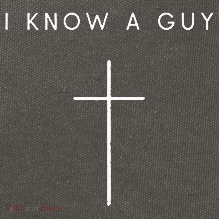 I Know A Guy Cross Minimalist Christian Religious Jesus Cotton Canvas Backpack