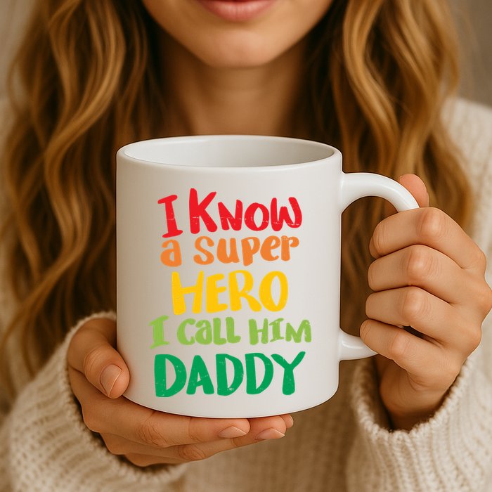 I Know A Super Hero I Call Him Daddy Mug