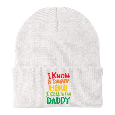 I Know A Super Hero I Call Him Daddy Knit Cap Winter Beanie
