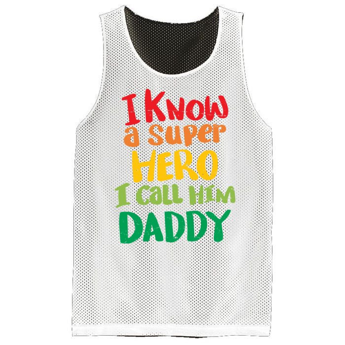 I Know A Super Hero I Call Him Daddy Mesh Reversible Basketball Jersey Tank