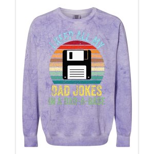 I Keep All My Dad Jokes In A DadABase Colorblast Crewneck Sweatshirt