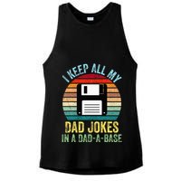 I Keep All My Dad Jokes In A DadABase Ladies PosiCharge Tri-Blend Wicking Tank