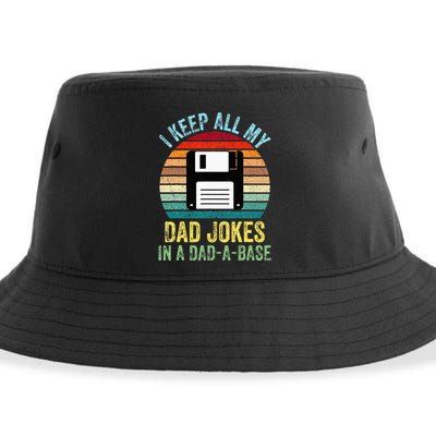 I Keep All My Dad Jokes In A DadABase Sustainable Bucket Hat