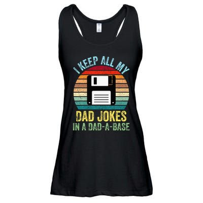 I Keep All My Dad Jokes In A DadABase Ladies Essential Flowy Tank