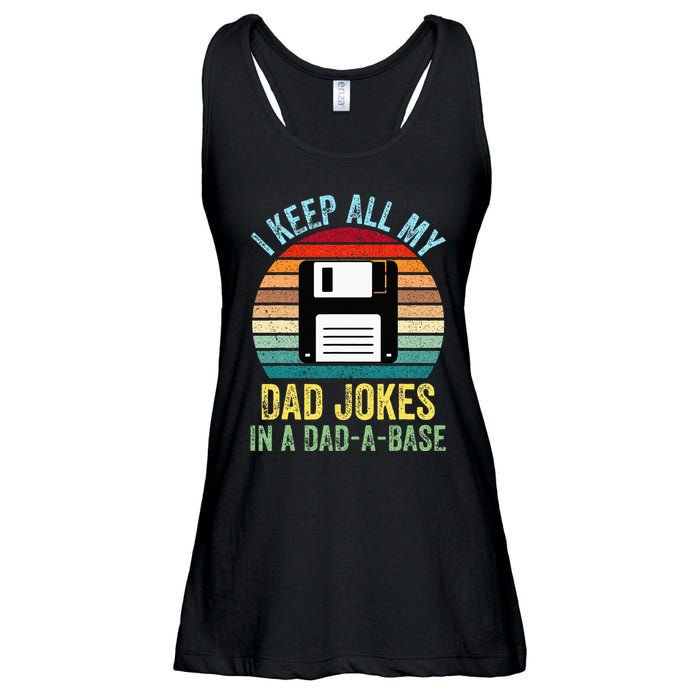 I Keep All My Dad Jokes In A DadABase Ladies Essential Flowy Tank