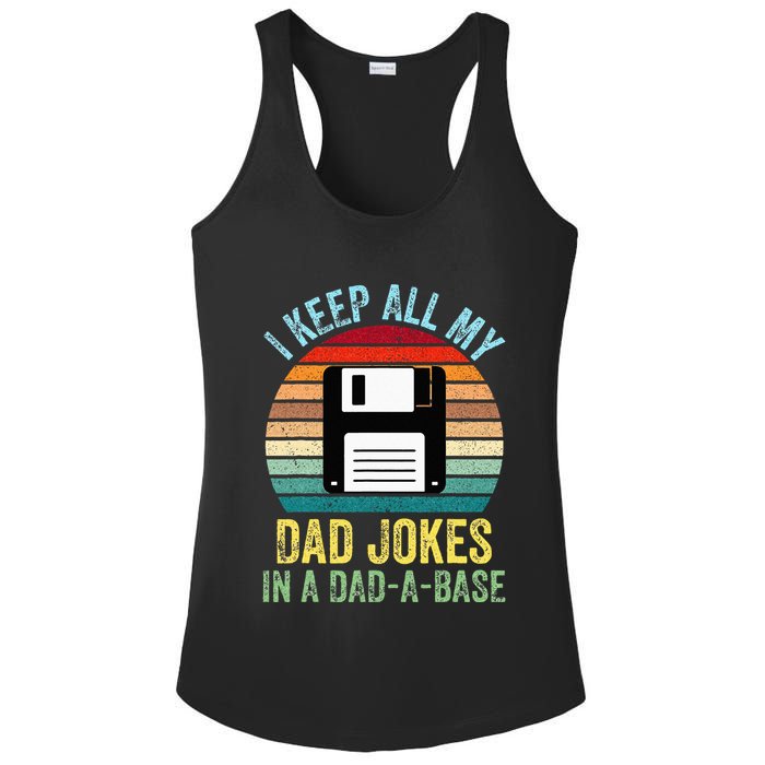 I Keep All My Dad Jokes In A DadABase Ladies PosiCharge Competitor Racerback Tank
