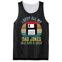 I Keep All My Dad Jokes In A DadABase Mesh Reversible Basketball Jersey Tank