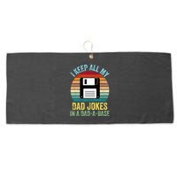 I Keep All My Dad Jokes In A DadABase Large Microfiber Waffle Golf Towel