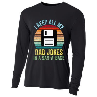 I Keep All My Dad Jokes In A DadABase Cooling Performance Long Sleeve Crew