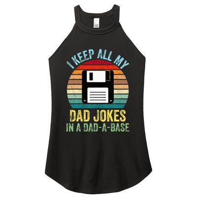 I Keep All My Dad Jokes In A DadABase Women's Perfect Tri Rocker Tank