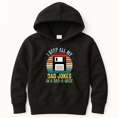 I Keep All My Dad Jokes In A DadABase Kids Hoodie