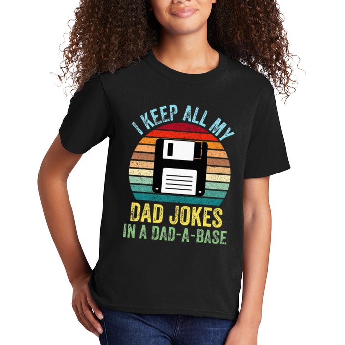 I Keep All My Dad Jokes In A DadABase Kids T-Shirt