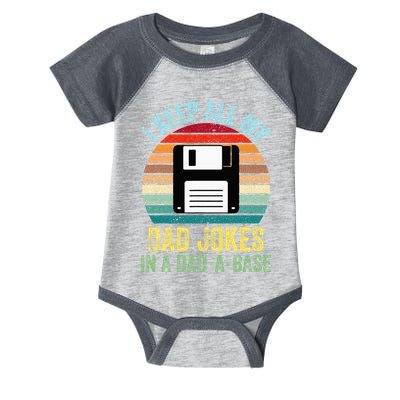 I Keep All My Dad Jokes In A DadABase Infant Baby Jersey Bodysuit