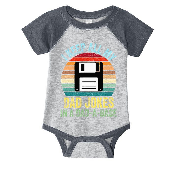 I Keep All My Dad Jokes In A DadABase Infant Baby Jersey Bodysuit