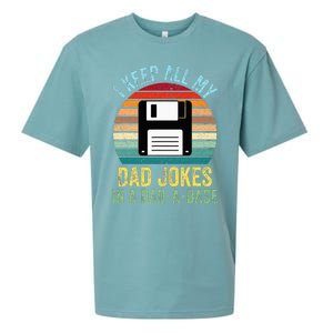 I Keep All My Dad Jokes In A DadABase Sueded Cloud Jersey T-Shirt