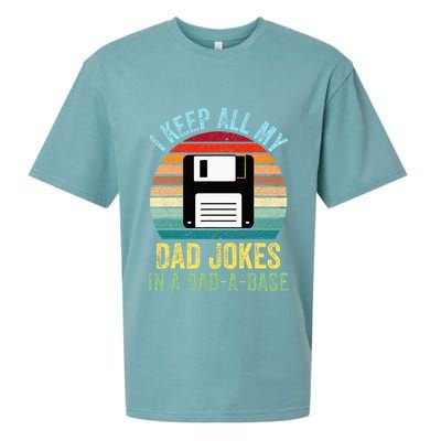 I Keep All My Dad Jokes In A DadABase Sueded Cloud Jersey T-Shirt