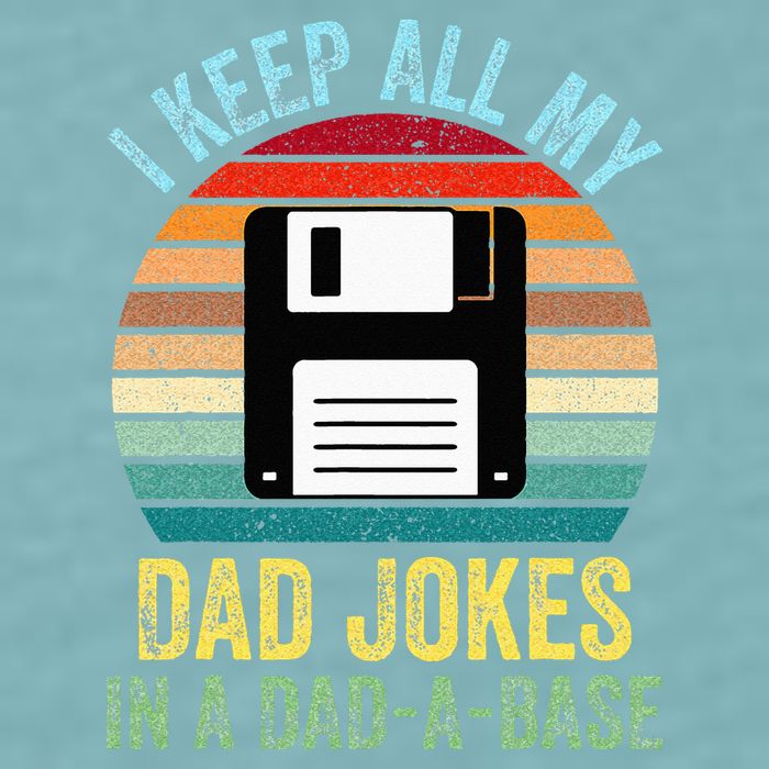I Keep All My Dad Jokes In A DadABase Sueded Cloud Jersey T-Shirt