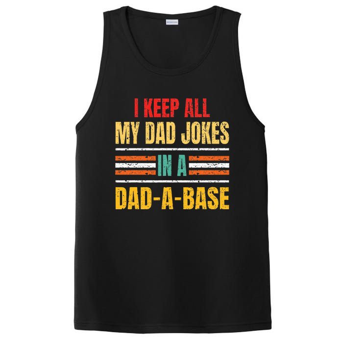 I Keep All My Dad Jokes In A DadABase Father's Day Vintage PosiCharge Competitor Tank