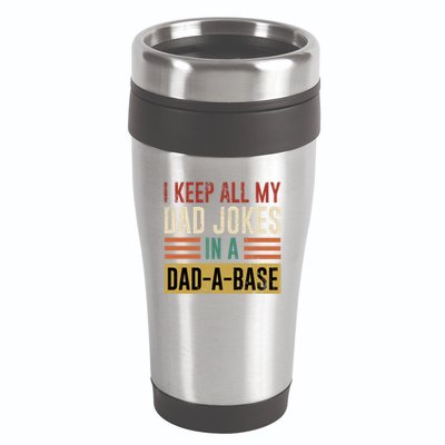 I Keep All My Dad Jokes In A Dadabase 16oz Travel Tumbler