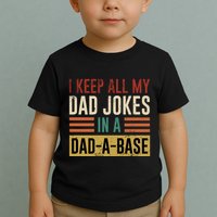 I Keep All My Dad Jokes In A Dadabase Toddler T-Shirt