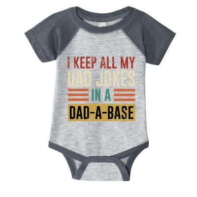 I Keep All My Dad Jokes In A Dadabase Infant Baby Jersey Bodysuit