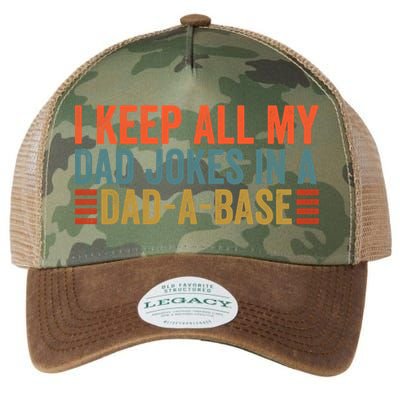 I Keep All My Dad Jokes In A Dad A Base Dad Jokes Father Day Great Gift Legacy Tie Dye Trucker Hat