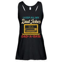 I Keep All My Dad Jokes in a Dad A Base for a Funny Dad Joke Ladies Essential Flowy Tank