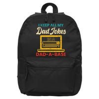 I Keep All My Dad Jokes in a Dad A Base for a Funny Dad Joke 16 in Basic Backpack