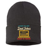 I Keep All My Dad Jokes in a Dad A Base for a Funny Dad Joke Sustainable Knit Beanie