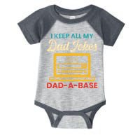 I Keep All My Dad Jokes in a Dad A Base for a Funny Dad Joke Infant Baby Jersey Bodysuit