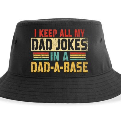 I Keep All My Dad Jokes In A Dad A Base Sustainable Bucket Hat