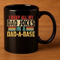 I Keep All My Dad Jokes In A Dad A Base 11oz C Handle Ceramic Mug