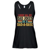 I Keep All My Dad Jokes In A Dad A Base Ladies Essential Flowy Tank