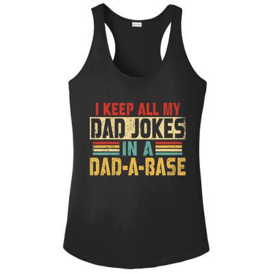 I Keep All My Dad Jokes In A Dad A Base Ladies PosiCharge Competitor Racerback Tank