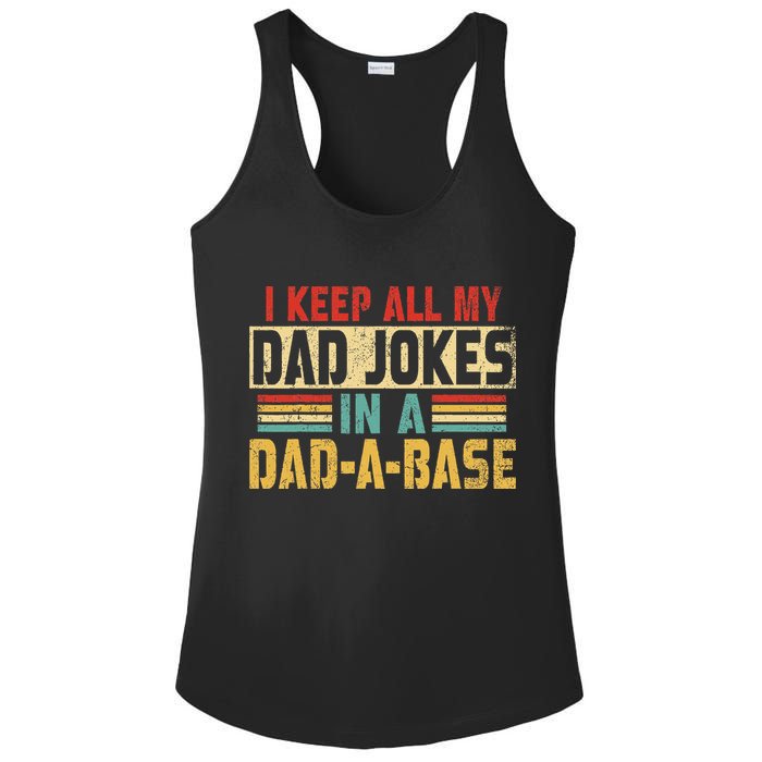 I Keep All My Dad Jokes In A Dad A Base Ladies PosiCharge Competitor Racerback Tank