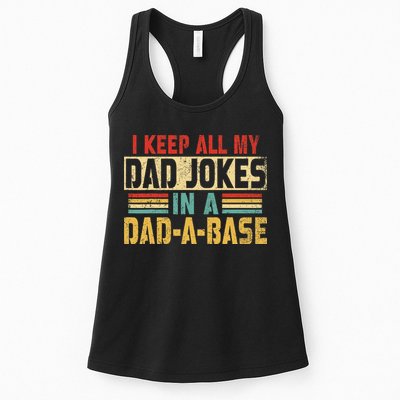 I Keep All My Dad Jokes In A Dad A Base Womens Tank Top
