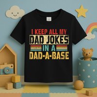 I Keep All My Dad Jokes In A Dad A Base Toddler T-Shirt