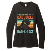 I Keep All My Dad Jokes In A DadABase Fathers Day Gift Womens CVC Long Sleeve Shirt